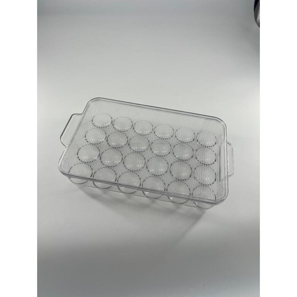 24 Egg Holder Clear Tray Plastic Carton Container Reusable Fridge Organizer Egg